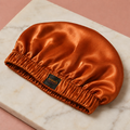 Anna's Adjustable Satin Sleep Bonnet — Burnt Orange